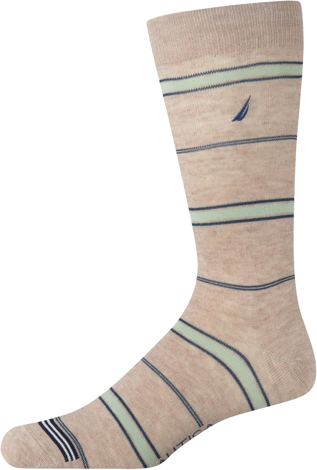 image:imageNautica Mens Dress Socks 10 Pack Breathable Stretch Crew Socks for Men for Work Business and Formal Wear Sizes 6125BlueTan