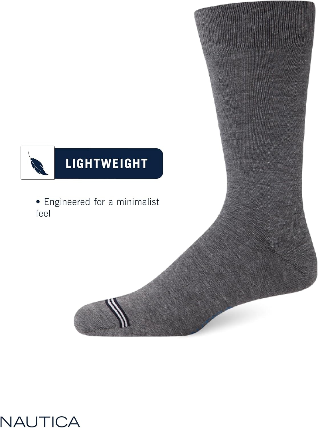 image:imageNautica Mens Dress Socks 10 Pack Breathable Stretch Crew Socks for Men for Work Business and Formal Wear Sizes 6125BrownBlue Assorted Rib