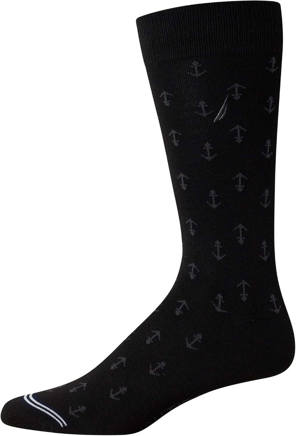 image:imageNautica Mens Dress Socks 10 Pack Breathable Stretch CrewLength Work Socks for Men for Business Formal Wear Sizes 6125Black Logo