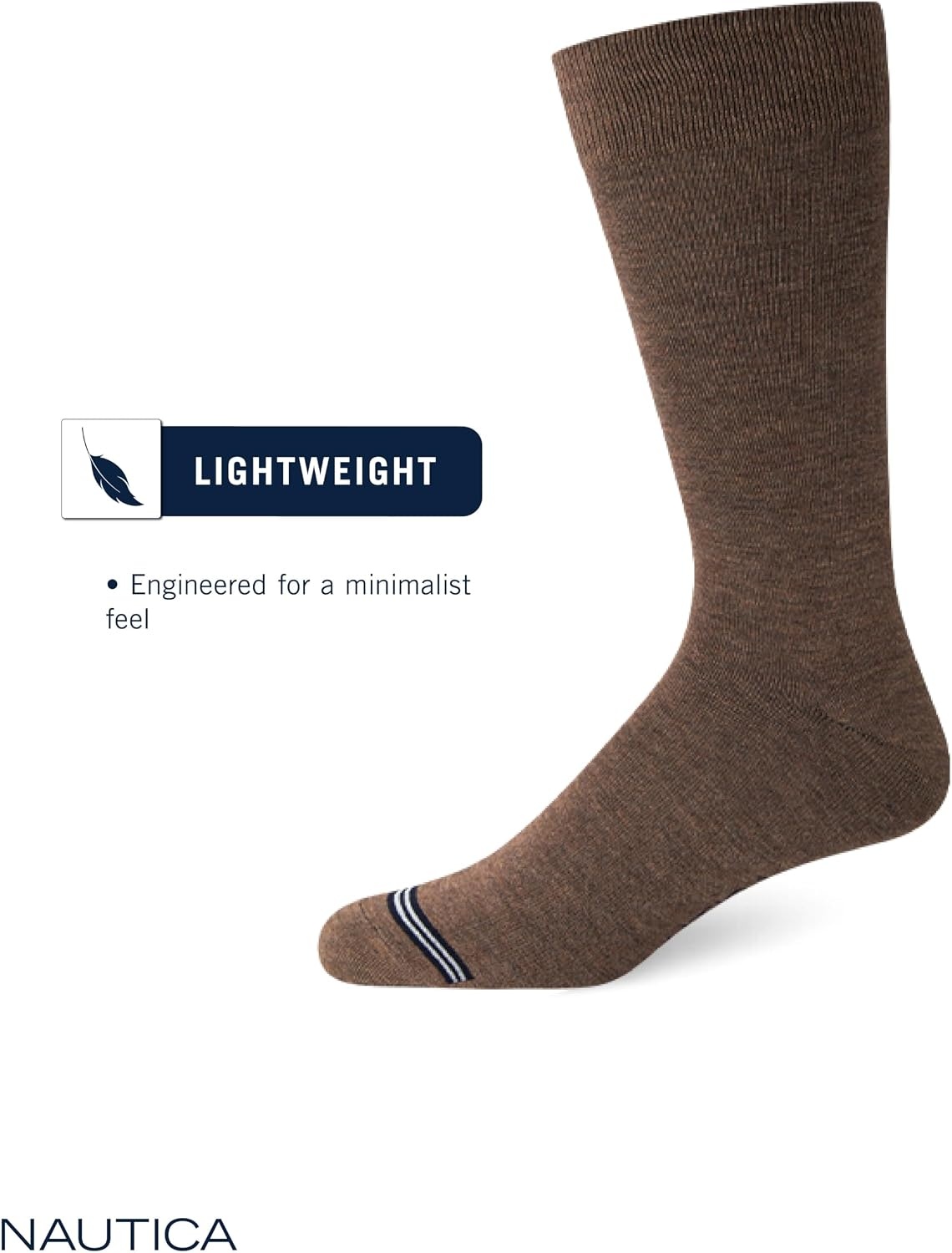 image:imageNautica Mens Dress Socks 10 Pack Breathable Stretch CrewLength Work Socks for Men for Business Formal Wear Sizes 6125Dark Brown Assorted