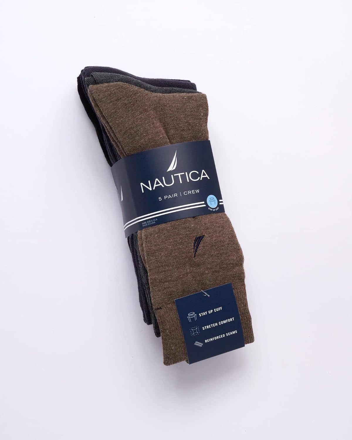 image:imageNautica Mens Dress Socks 5 Pack Breathable Comfort Stretch CrewLength Work Socks for Men for Business Formal Wear 6125Assorted