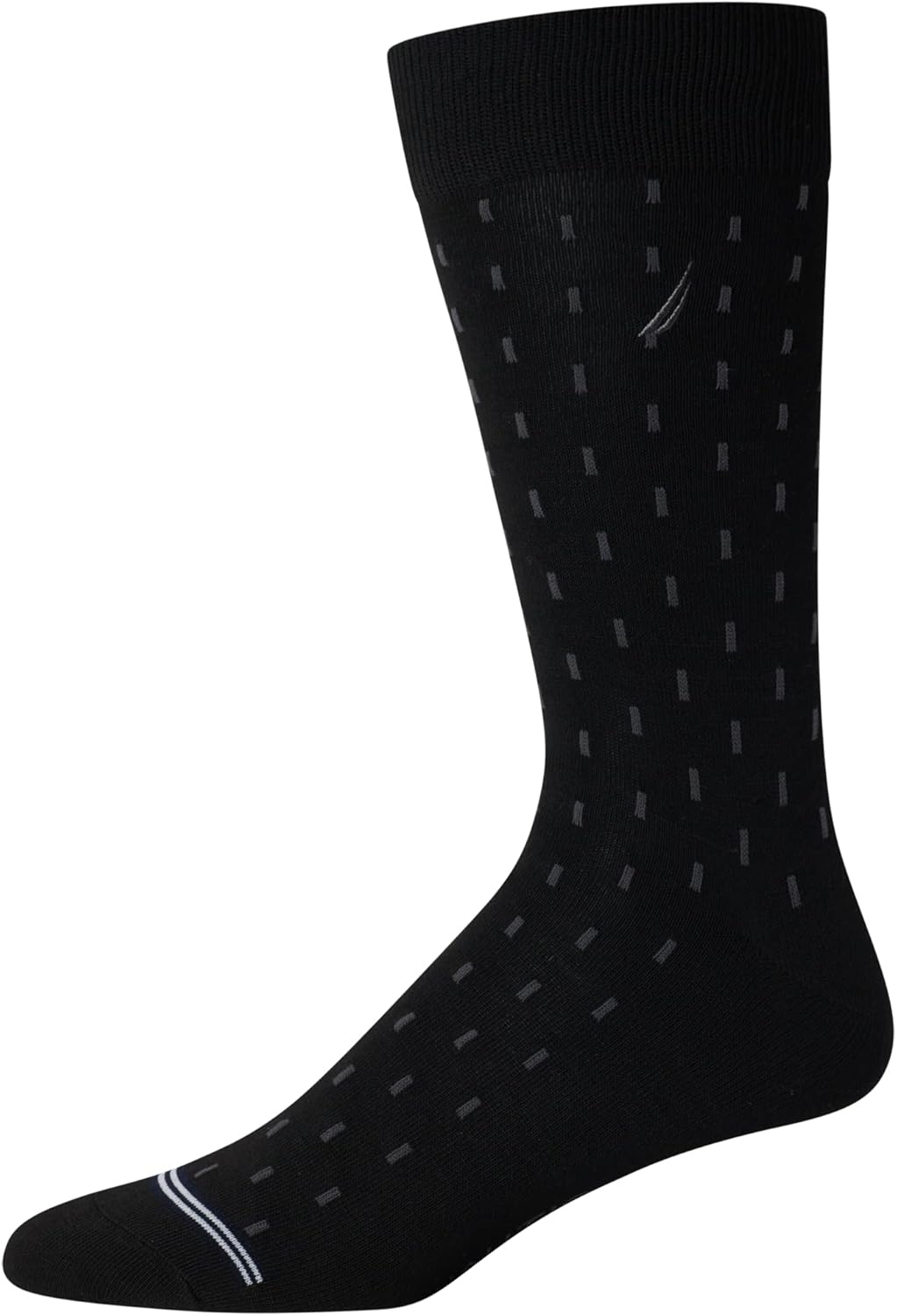 image:imageNautica Mens Dress Socks 5 Pack Breathable Comfort Stretch CrewLength Work Socks for Men for Business Formal Wear 6125Black Linear Fade
