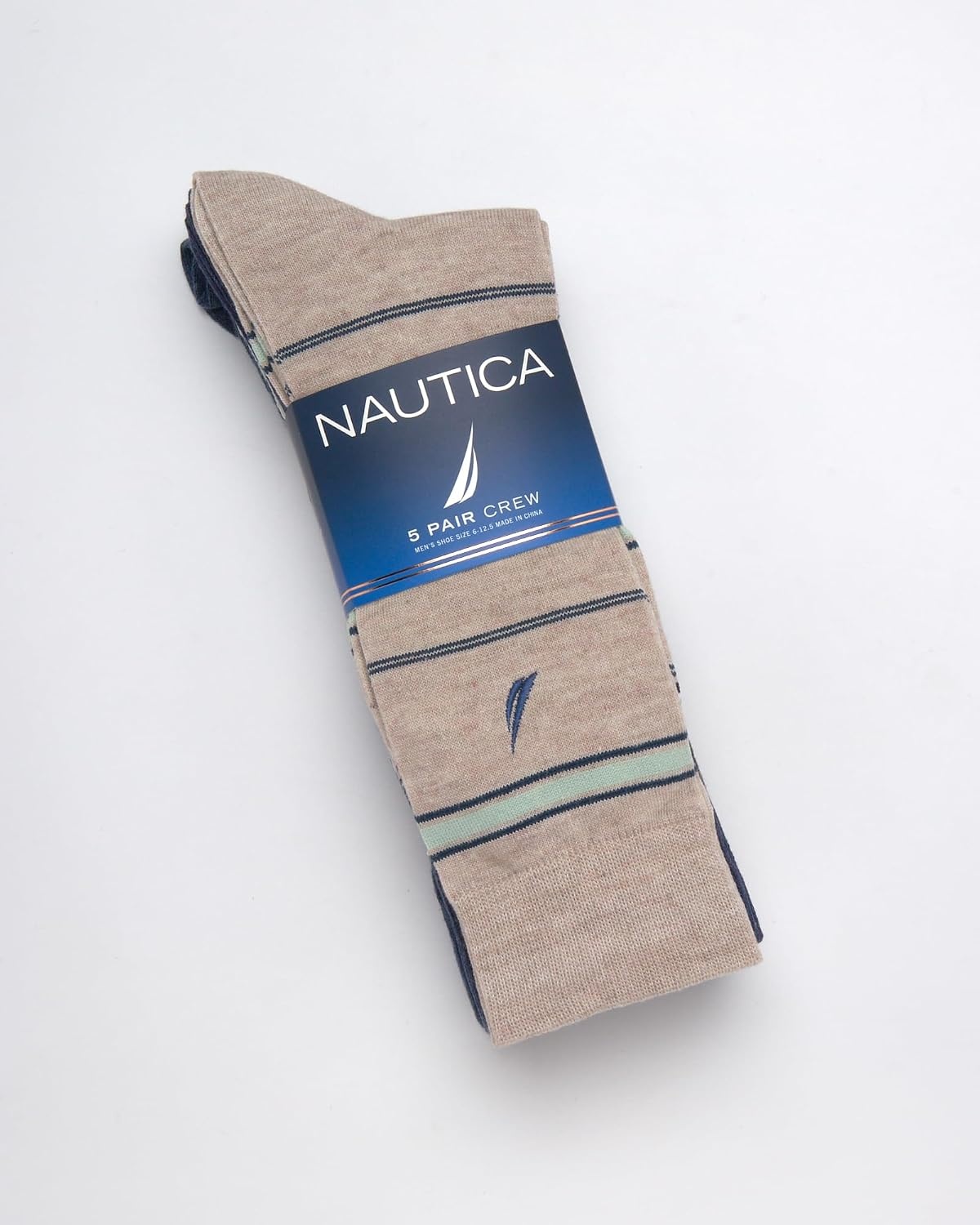 image:imageNautica Mens Dress Socks 5 Pack Breathable Comfort Stretch CrewLength Work Socks for Men for Business Formal Wear 6125BlueTan