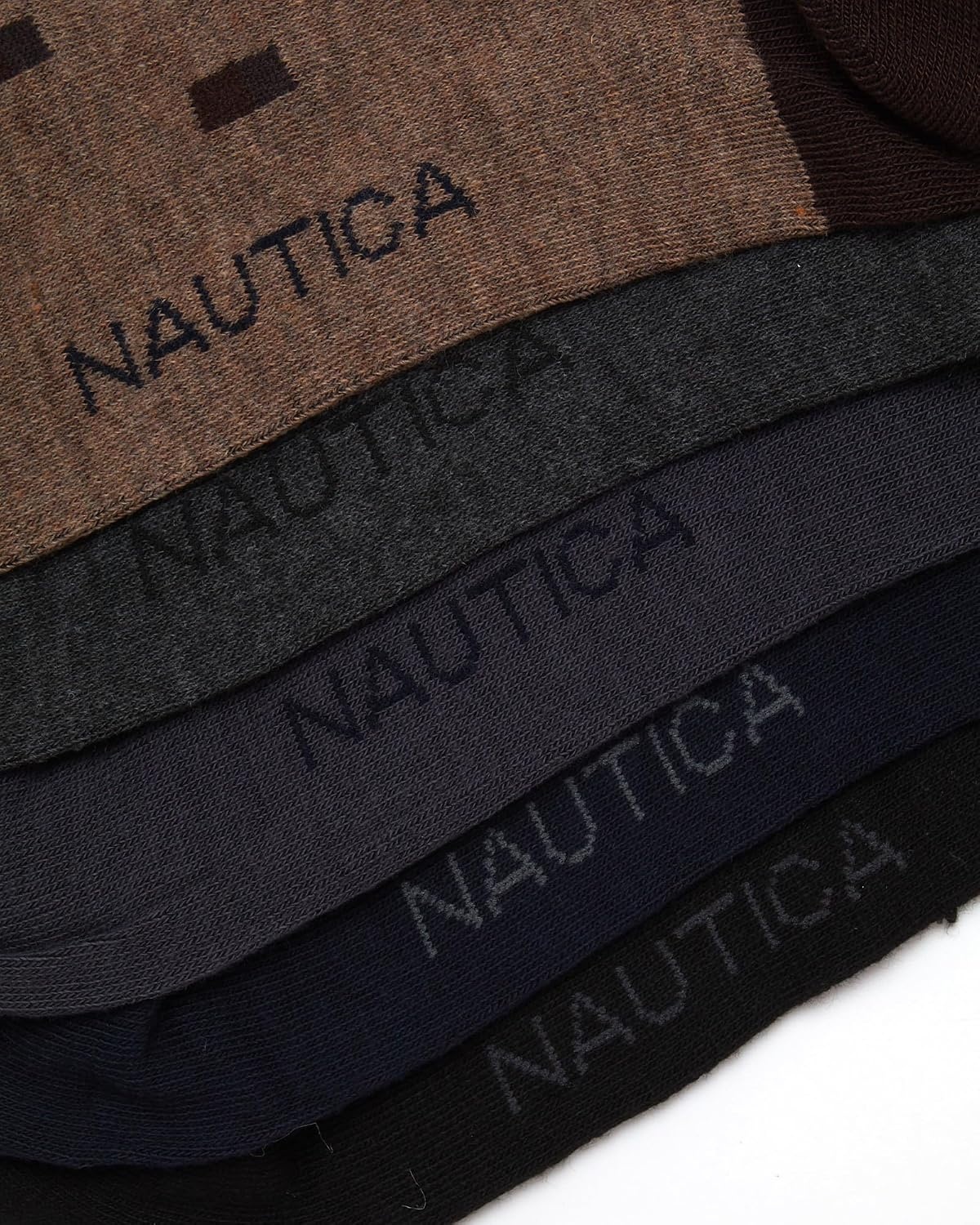 image:imageNautica Mens Dress Socks 5 Pack Breathable Comfort Stretch CrewLength Work Socks for Men for Business Formal Wear 6125BrownGrey Assorted