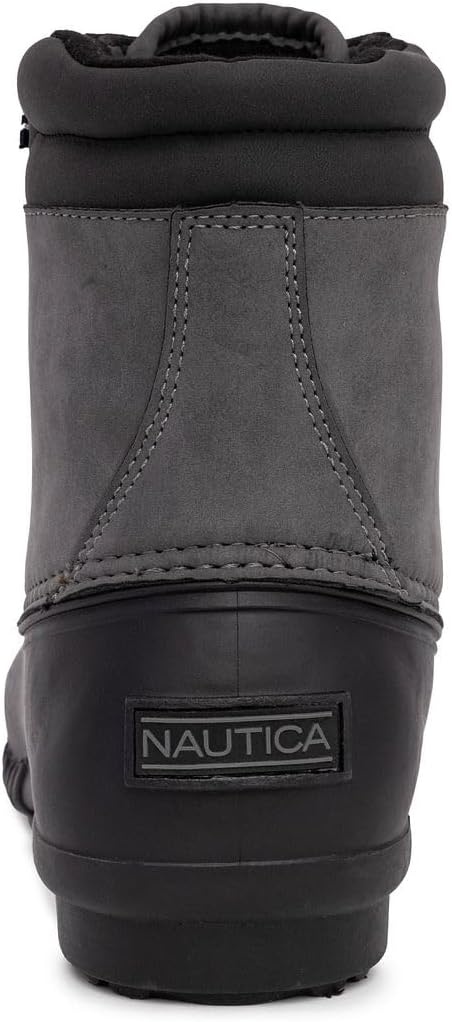 image:imageNautica Mens Duck Boots Waterproof Shell Insulated Snow and Rain Boot LaceUp Winter Shoe Channing Extended Sizes 716CharcoalBlack