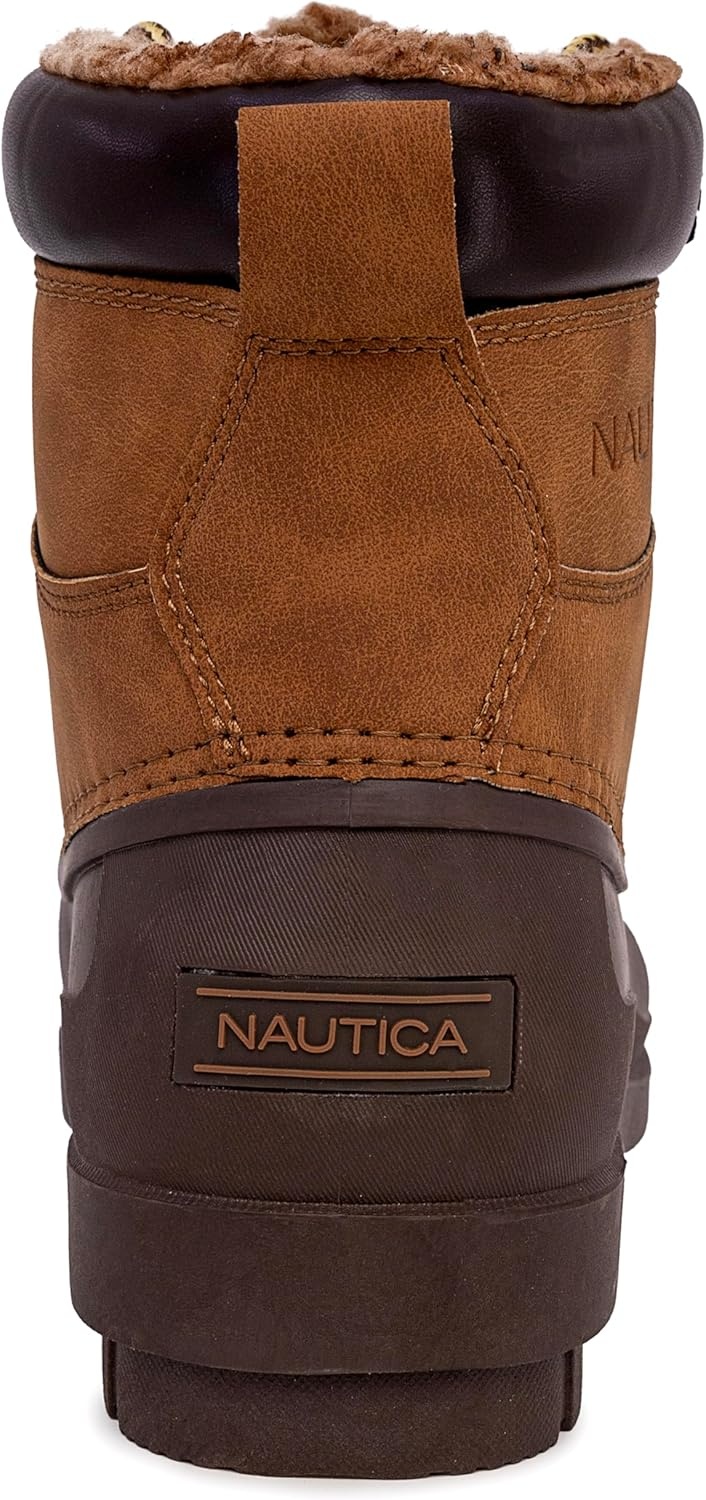 image:imageNautica Mens Duck Boots Waterproof Shell Insulated Snow and Rain Boot LaceUp Winter Shoe Channing Extended Sizes 716Tan Brown X Dazo