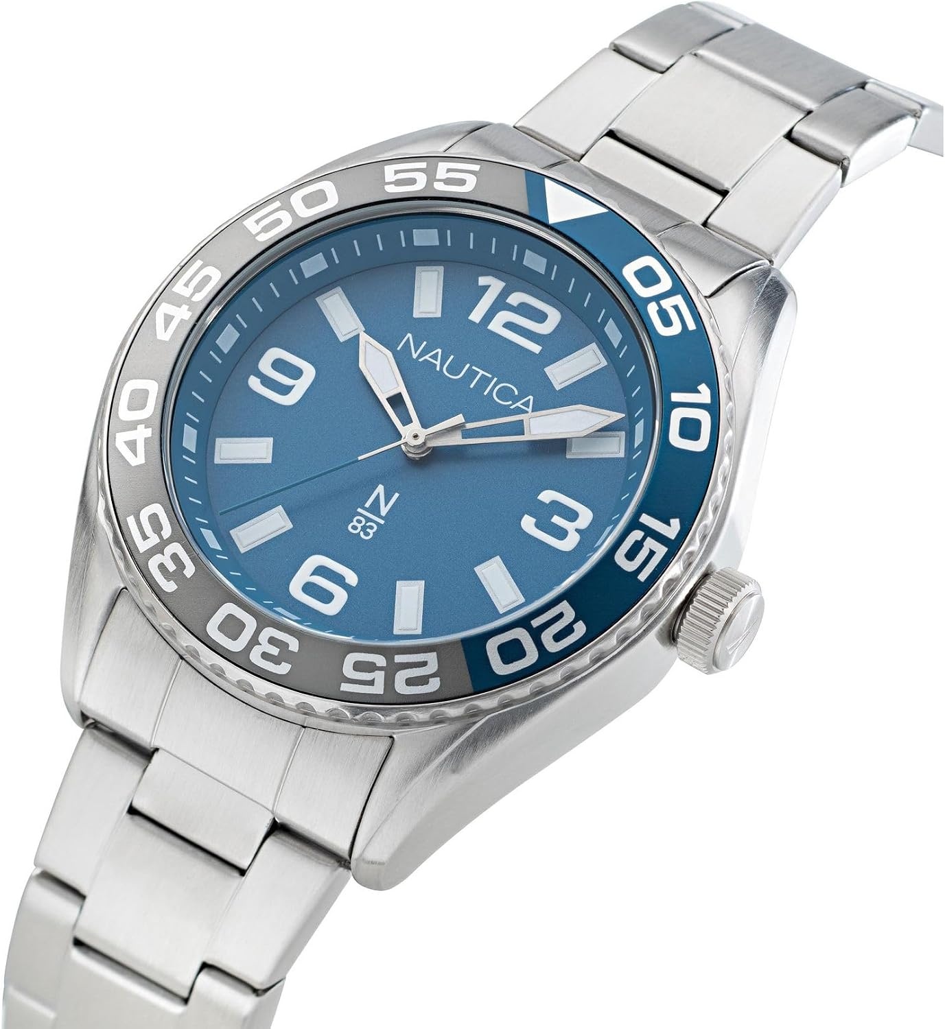 image:imageNautica Mens Finn World WatchSilverLight BlueSilver