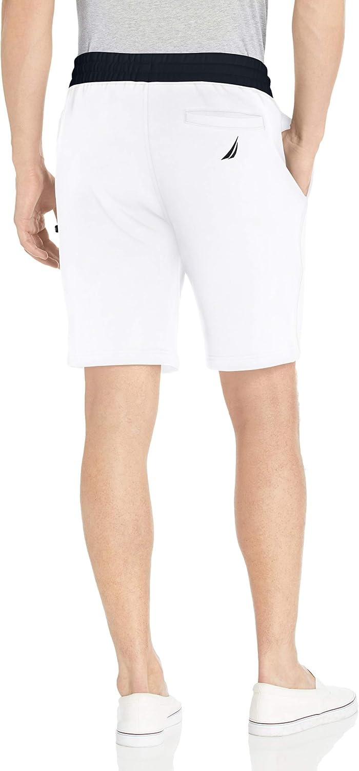 image:imageNautica Mens Fleece Knit Logo ShortsBright White