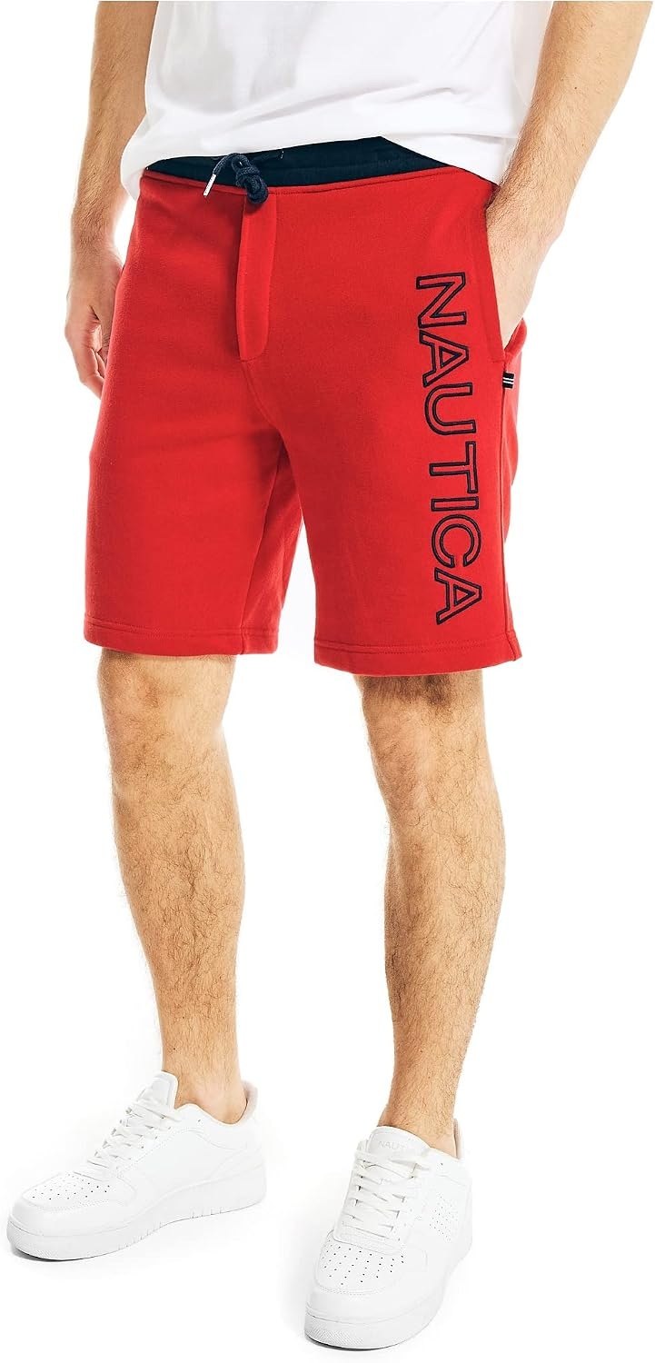 image:imageNautica Mens Fleece Knit Logo ShortsNautica Red