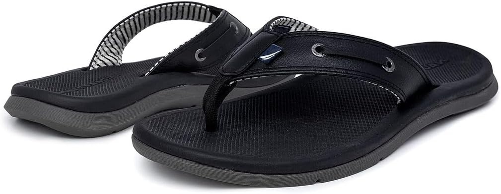 image:imageNautica Mens Flip Flop Beach Sandal Boat Slide Water SlippersBlackcasted