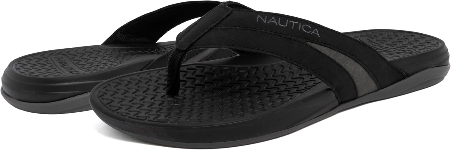 image:imageNautica Mens Flip Flop Beach Sandal Boat Slide Water SlippersBlackdanix