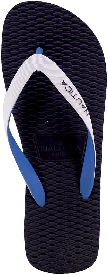 image:imageNautica Mens Flip Flop Beach Sandal Boat Slide Water SlippersJirennavy White