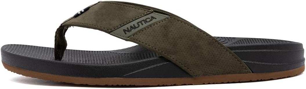 image:imageNautica Mens Flip Flop Beach Sandal Boat Slide Water SlippersOlivewelsey