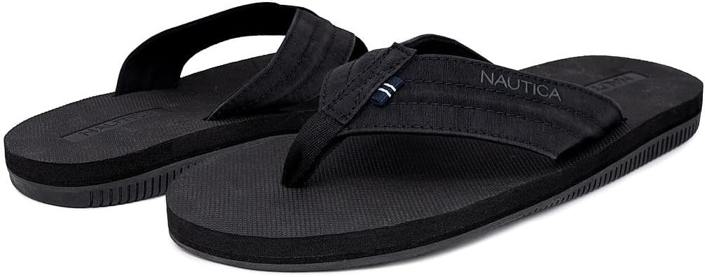 image:imageNautica Mens Flip Flop Beach Sandal Boat Slide Water SlippersStreak Black