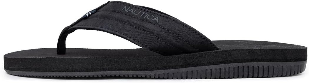 image:imageNautica Mens Flip Flop Beach Sandal Boat Slide Water SlippersStreak Black