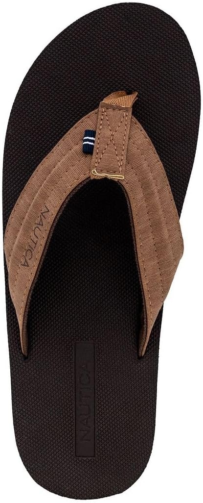 image:imageNautica Mens Flip Flop Beach Sandal Boat Slide Water SlippersStreak Tan