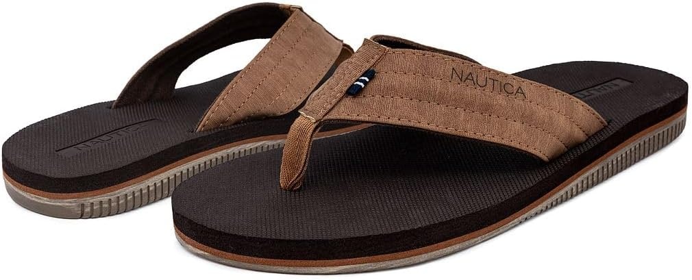image:imageNautica Mens Flip Flop Beach Sandal Boat Slide Water SlippersStreak Tan