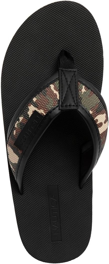image:imageNautica Mens Flip Flop Shower Sandals Slides Comfortable Waterproof Beach Footwear SlipOn Thong MediumWide WidthBlack Camomundoro