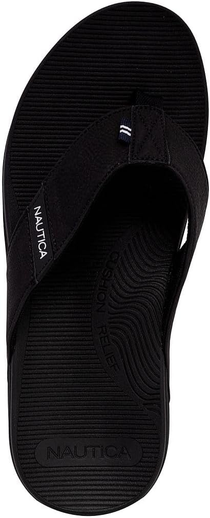 image:imageNautica Mens Flip Flop Shower Sandals Slides Comfortable Waterproof Beach Footwear SlipOn Thong MediumWide WidthBlackwelsey
