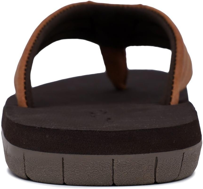 image:imageNautica Mens Flip Flop Shower Sandals Slides Comfortable Waterproof Beach Footwear SlipOn Thong MediumWide WidthBrowntapped