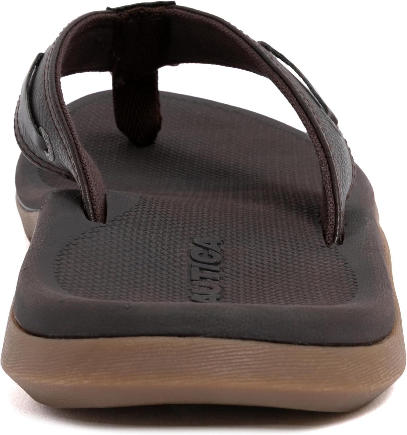 image:imageNautica Mens Flip Flop Shower Sandals Slides Comfortable Waterproof Beach Footwear SlipOn Thong MediumWide WidthChocolatecasted