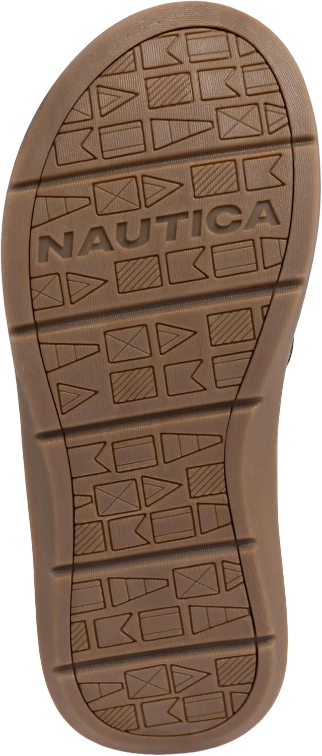 image:imageNautica Mens Flip Flop Shower Sandals Slides Comfortable Waterproof Beach Footwear SlipOn Thong MediumWide WidthChocolatecasted