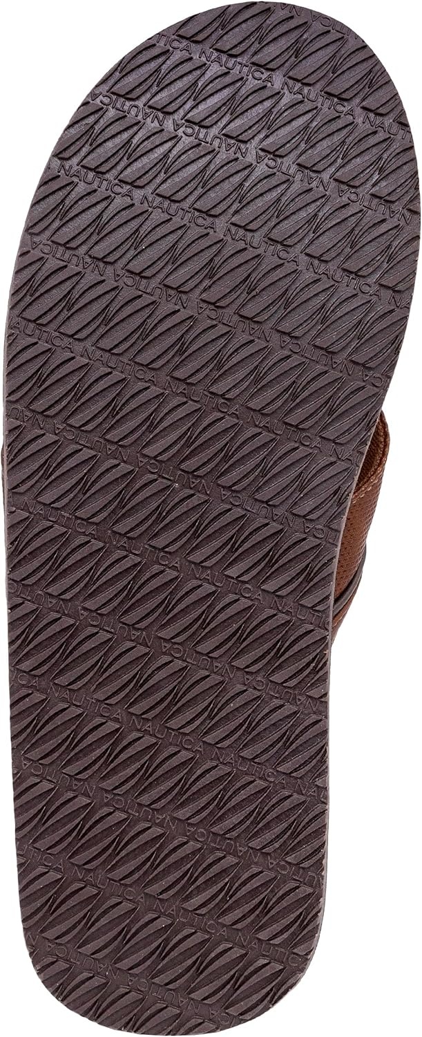image:imageNautica Mens Flip Flop Shower Sandals Slides Comfortable Waterproof Beach Footwear SlipOn Thong MediumWide WidthTan Brownlatmon
