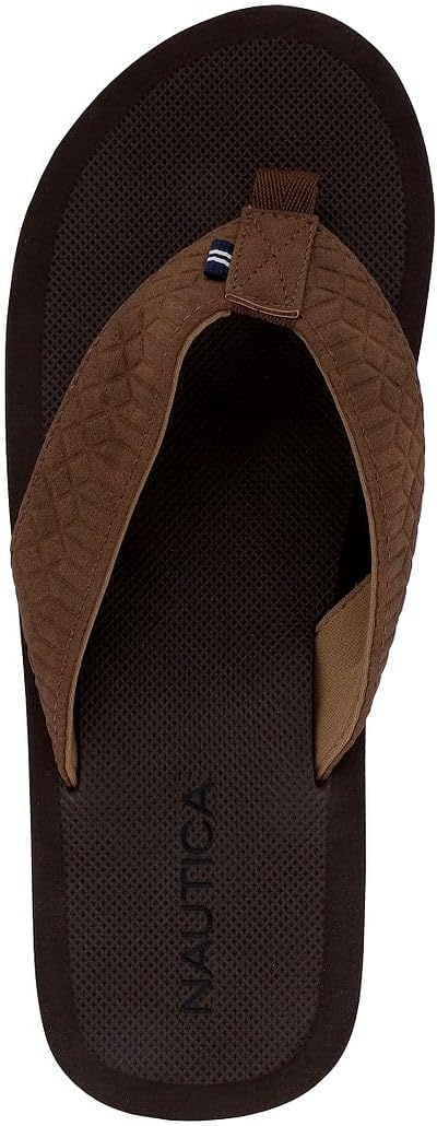image:imageNautica Mens Flip Flop Shower Sandals Slides Comfortable Waterproof Beach Footwear SlipOn Thong MediumWide WidthTantidor