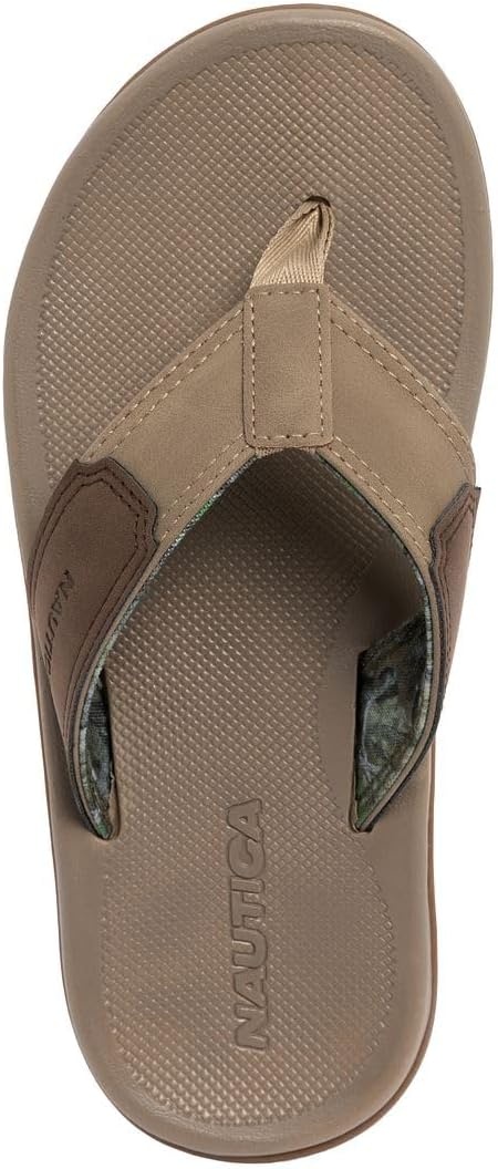 image:imageNautica Mens Flip Flop Shower Sandals Slides Comfortable Waterproof Beach Footwear SlipOn Thong MediumWide WidthTauperivvy