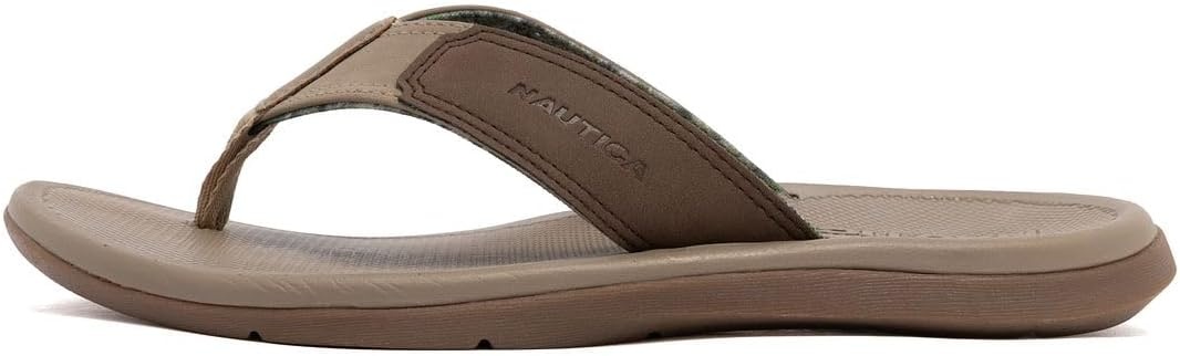 image:imageNautica Mens Flip Flop Shower Sandals Slides Comfortable Waterproof Beach Footwear SlipOn Thong MediumWide WidthTauperivvy