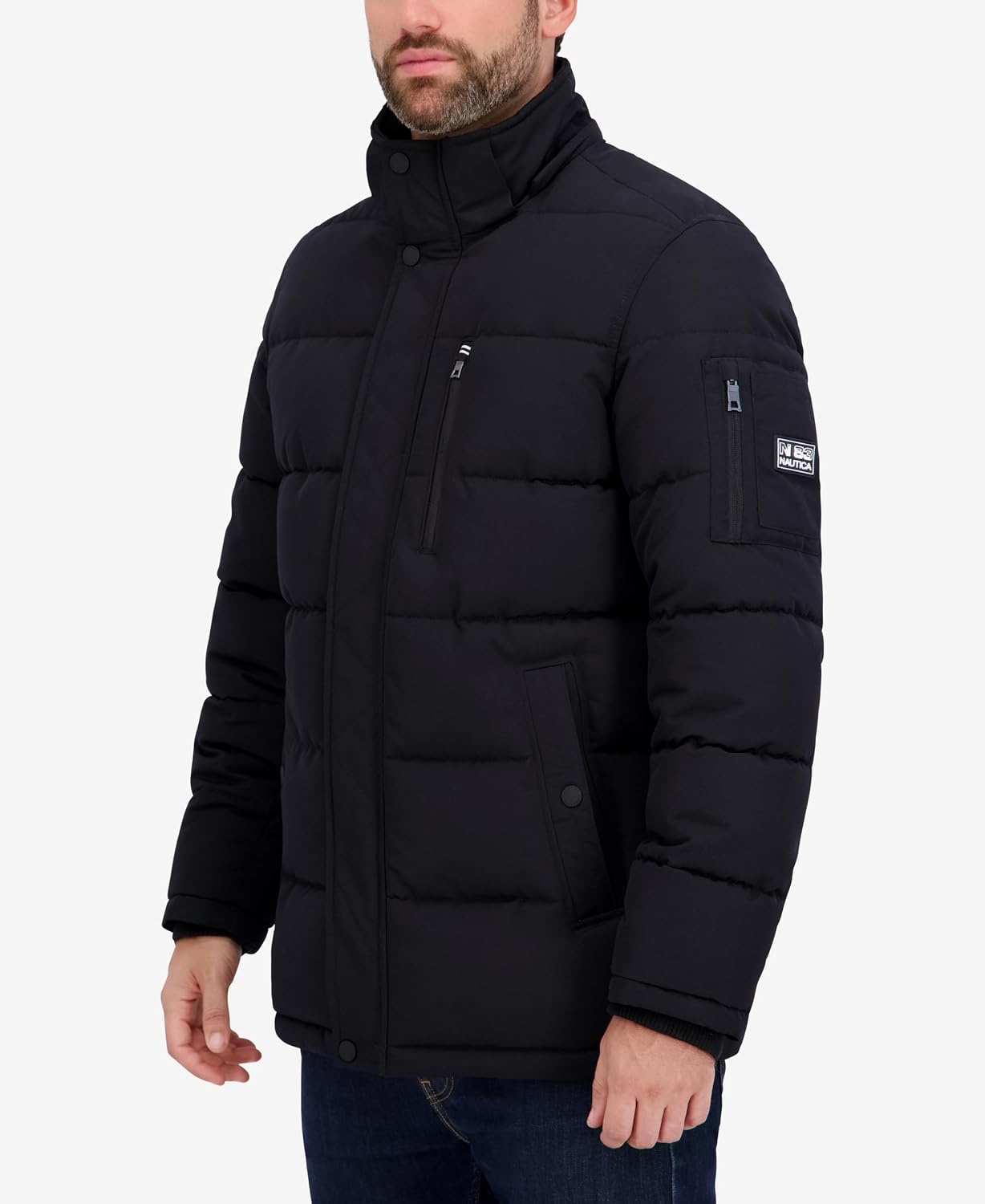 image:imageNautica Mens Heavyweight Puffer Jacket Parka Winter Coat Regular Big amp Tall SizesBlack
