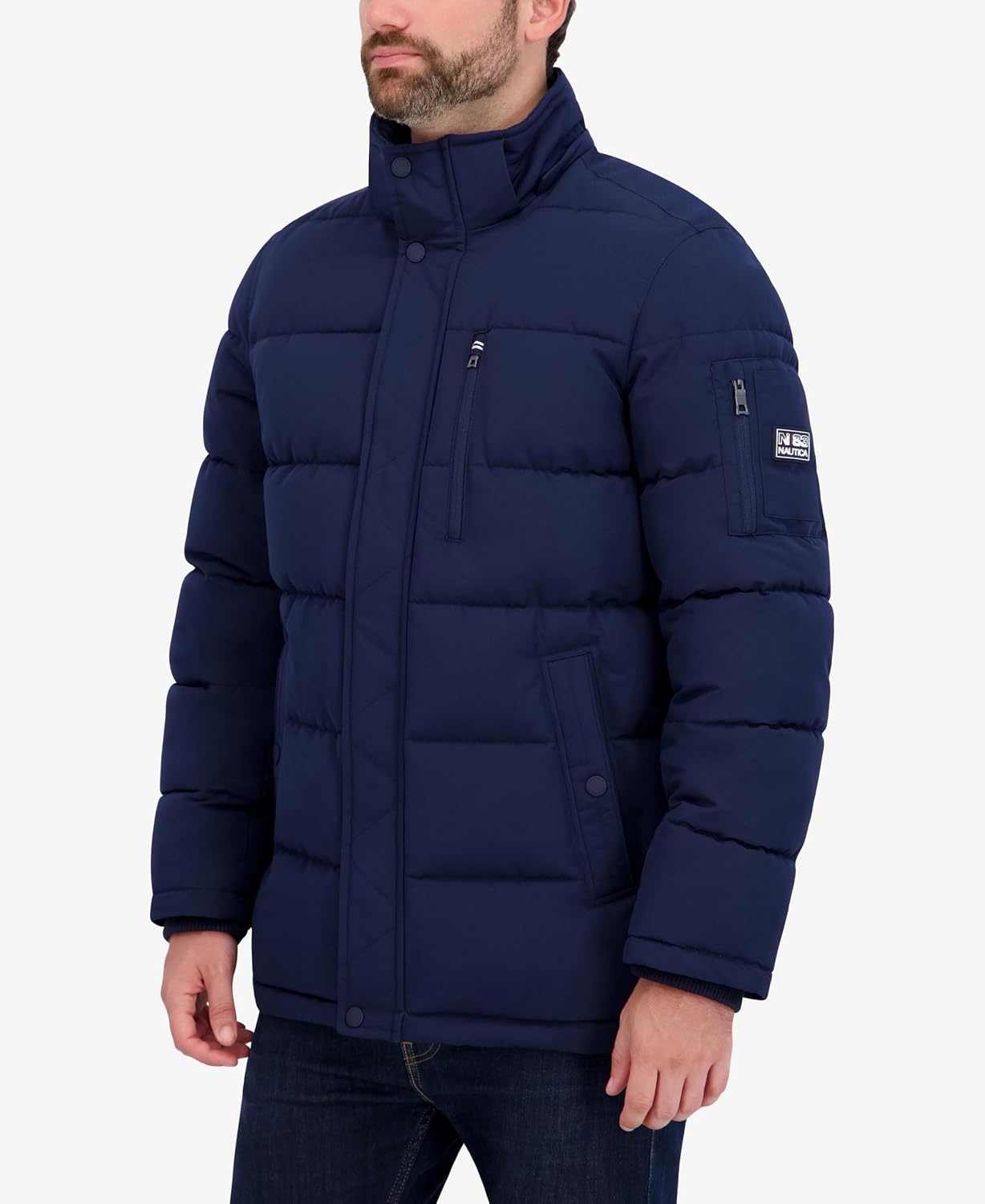 image:imageNautica Mens Heavyweight Puffer Jacket Parka Winter Coat Regular Big amp Tall SizesNavy Seas