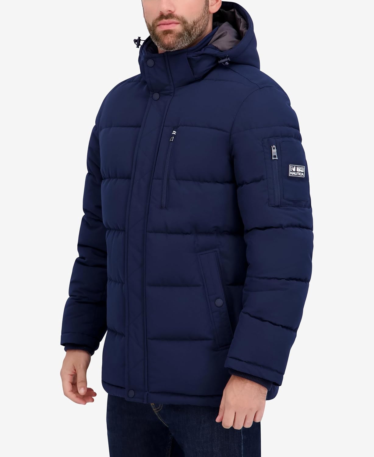image:imageNautica Mens Heavyweight Puffer Jacket Parka Winter Coat Regular Big amp Tall SizesNavy Seas