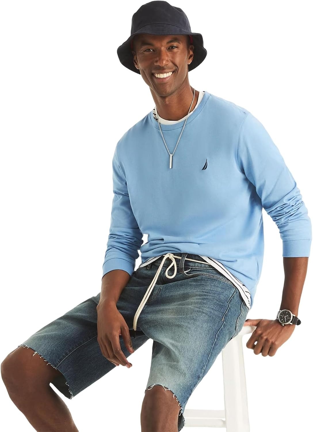 image:imageNautica Mens JClass Logo Long Sleeve TShirtAllure Blue