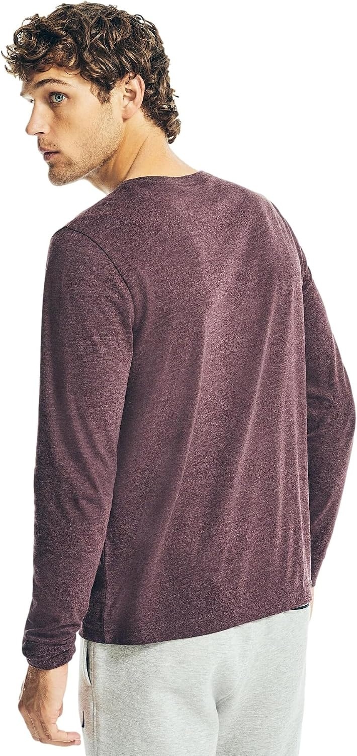 image:imageNautica Mens JClass Logo Long Sleeve TShirtGlory Red Heather