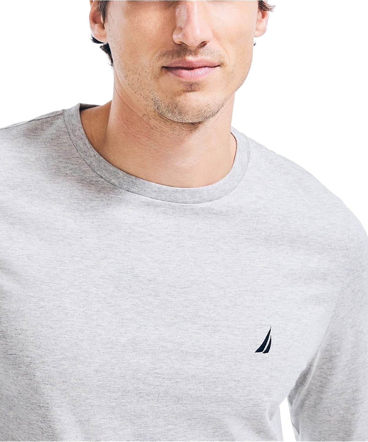 image:imageNautica Mens JClass Logo Long Sleeve TShirtGrey Heather