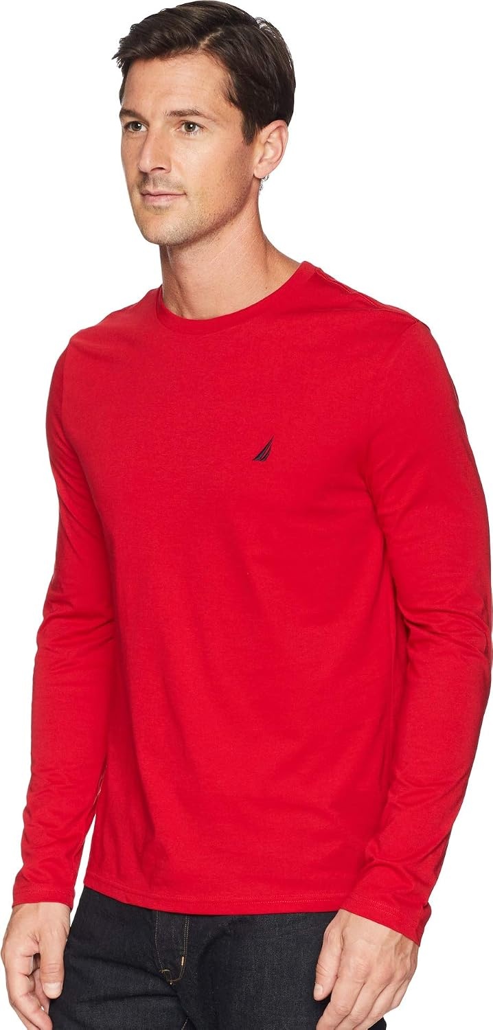image:imageNautica Mens JClass Logo Long Sleeve TShirtNautica Red