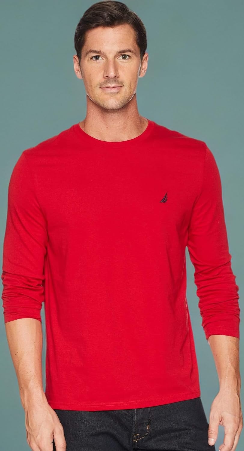 image:imageNautica Mens JClass Logo Long Sleeve TShirtNautica Red