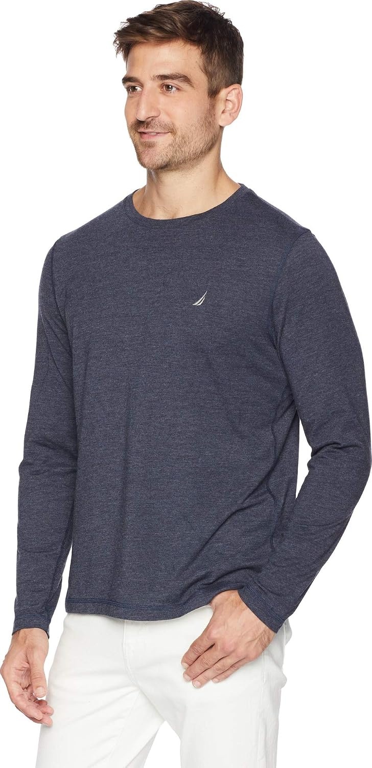 image:imageNautica Mens JClass Logo Long Sleeve TShirtNavy Solid