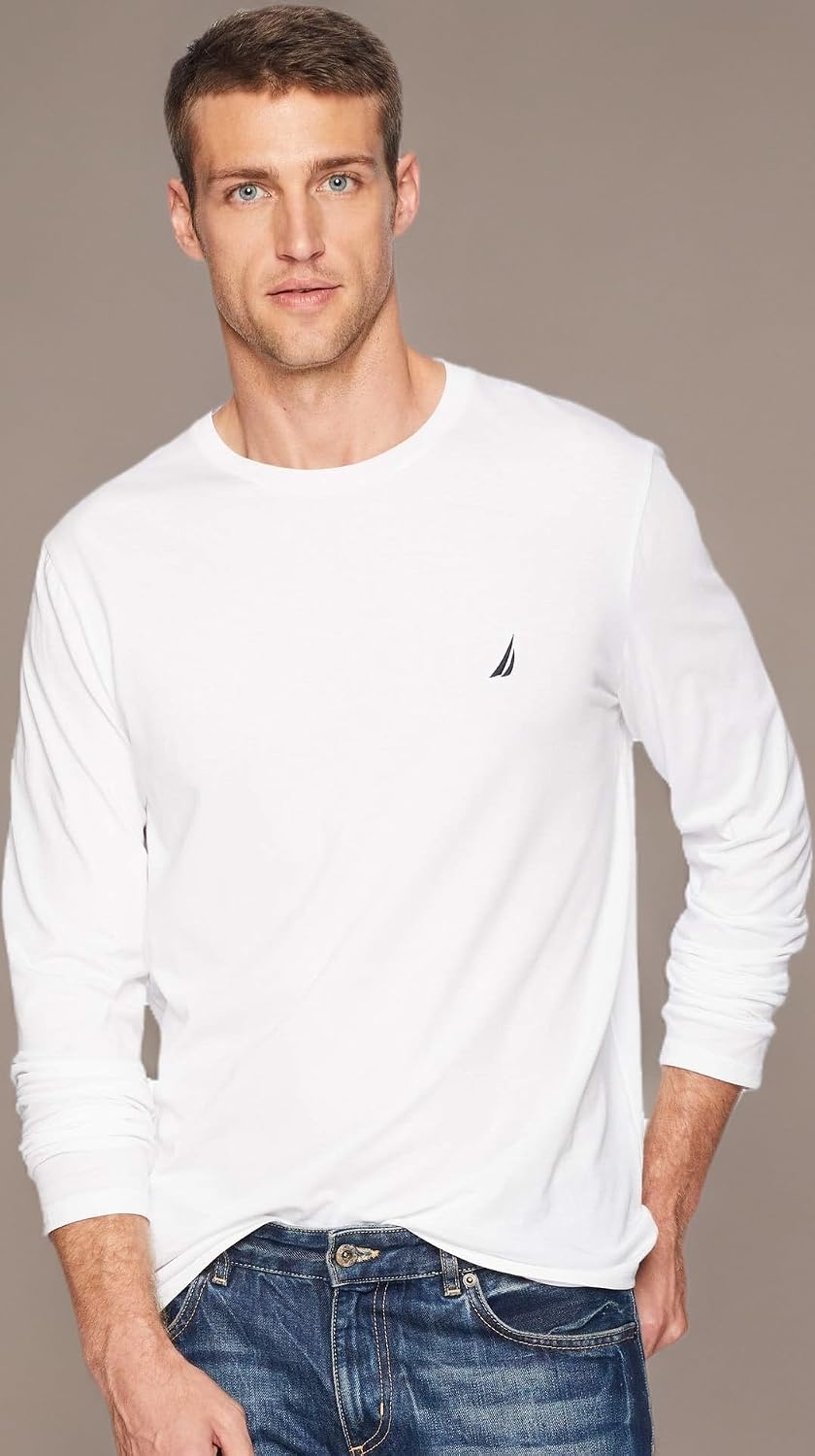 image:imageNautica Mens JClass Logo Long Sleeve TShirtNew Bright White