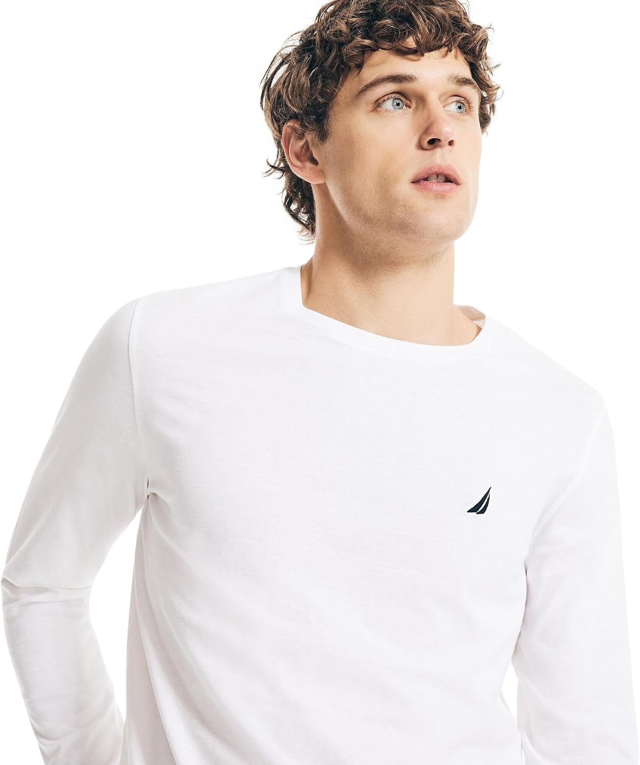 image:imageNautica Mens JClass Logo Long Sleeve TShirtOptic White