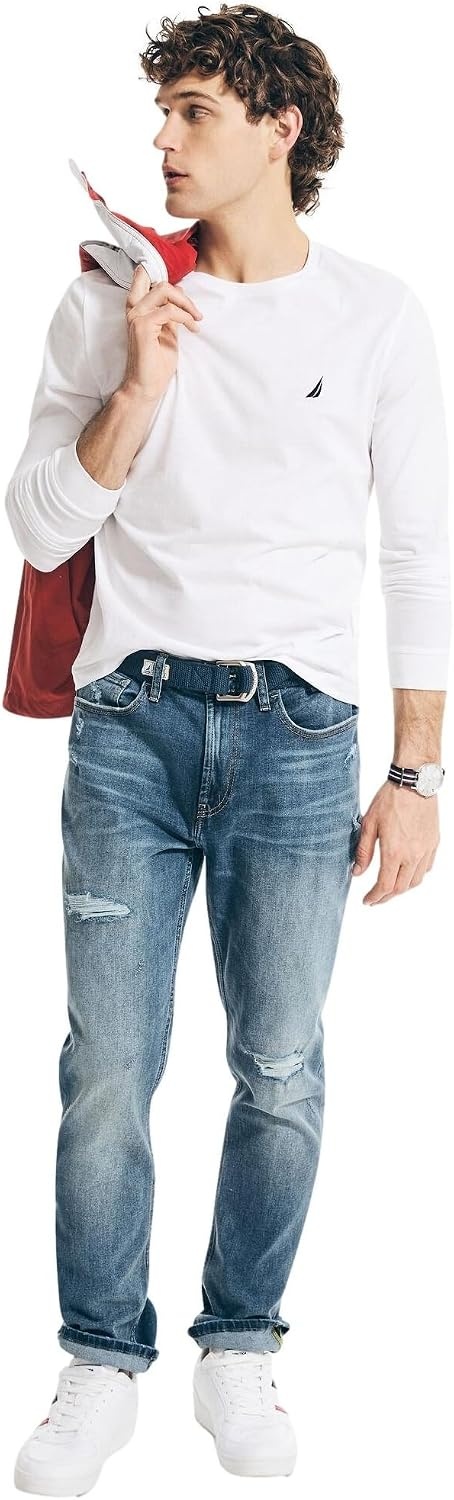image:imageNautica Mens JClass Logo Long Sleeve TShirtOptic White