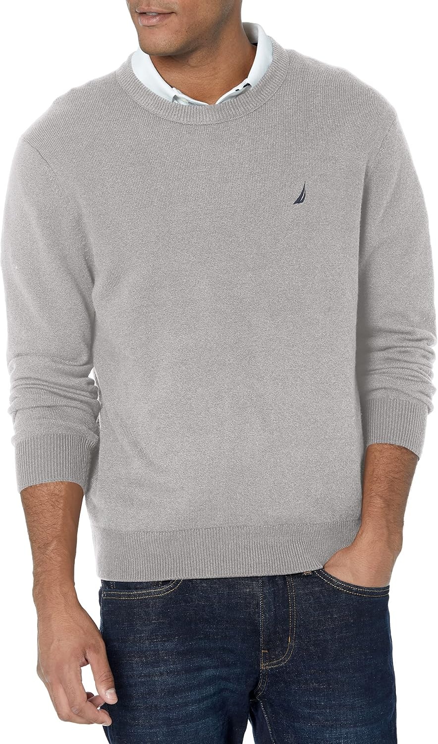image:imageNautica Mens JClass Logo Long Sleeve TShirtSharkfin Grey