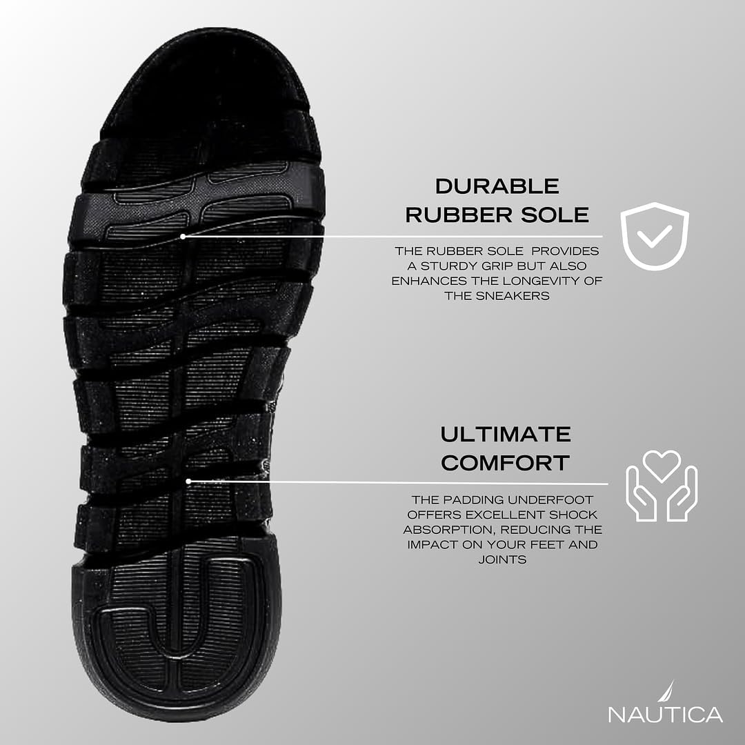 image:imageNautica Mens Knit Dress Oxford Dress Sneakers Breathable Stylish Lightweight amp Comfortable Ideal for Business or WalkingDenim Black Smooth
