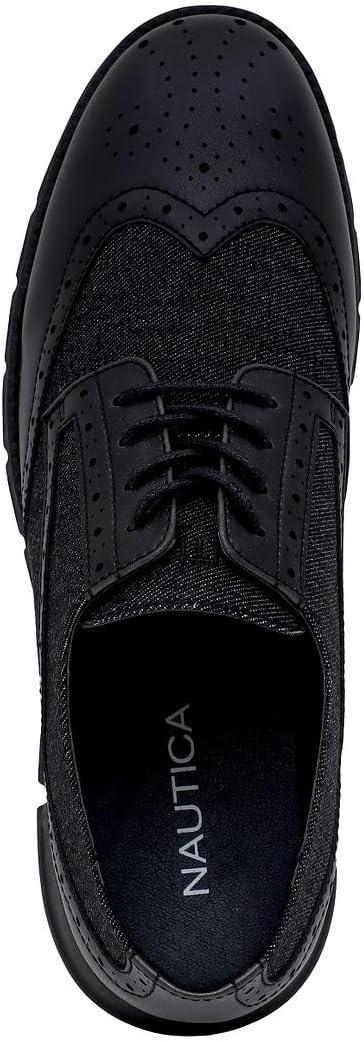 image:imageNautica Mens Knit Dress Oxford Dress Sneakers Breathable Stylish Lightweight amp Comfortable Ideal for Business or WalkingDenim Black Smooth