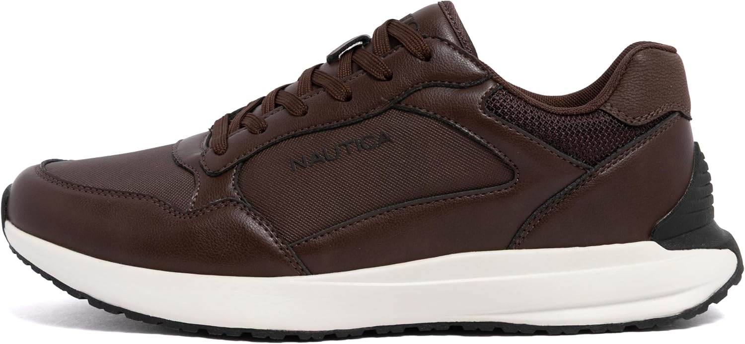 image:imageNautica Mens LaceUp Sneakers Casual Stylish and Comfortable for WalkingBrown