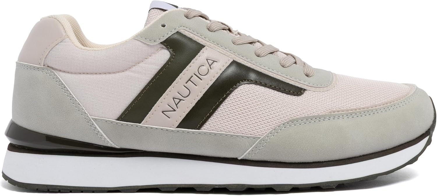 image:imageNautica Mens LaceUp Sneakers Casual Stylish and Comfortable for WalkingGrey Olive