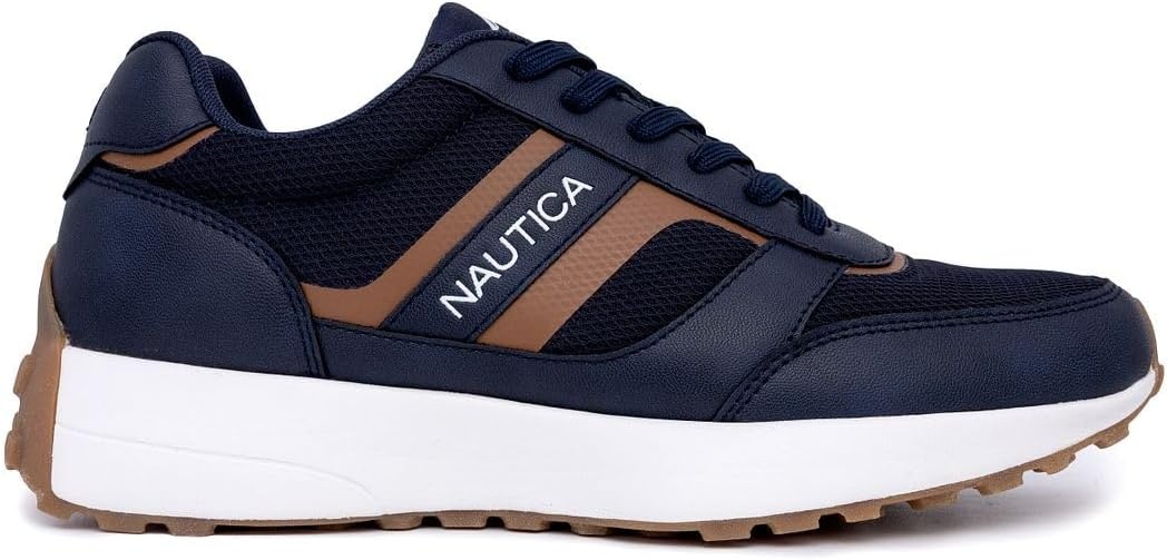 image:imageNautica Mens LaceUp Sneakers Casual Stylish and Comfortable for WalkingNavy Cognacoutfall 4