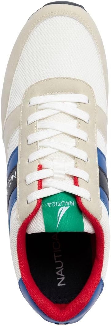 image:imageNautica Mens LaceUp Sneakers Casual Stylish and Comfortable for WalkingWhite Blue Red