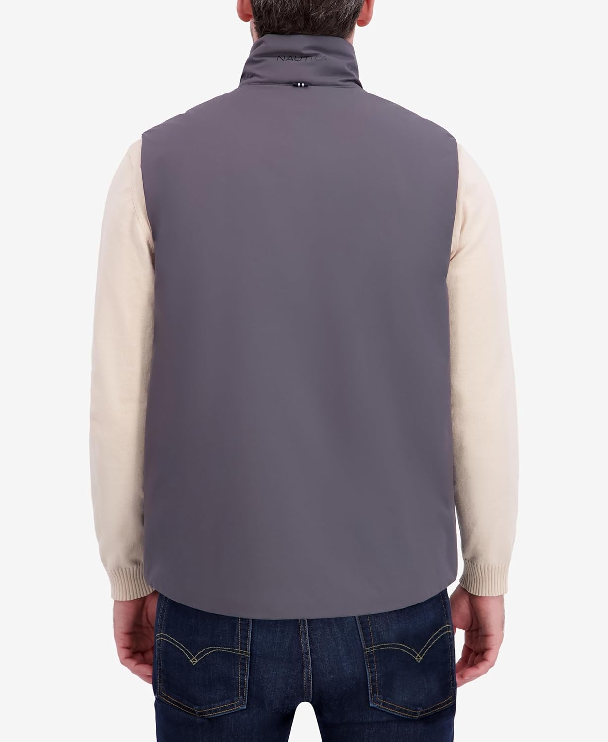 image:imageNautica Mens Lightweight Mechanical Stretch Softshell Vest Waterresistant Transitional LayerMetal Grey